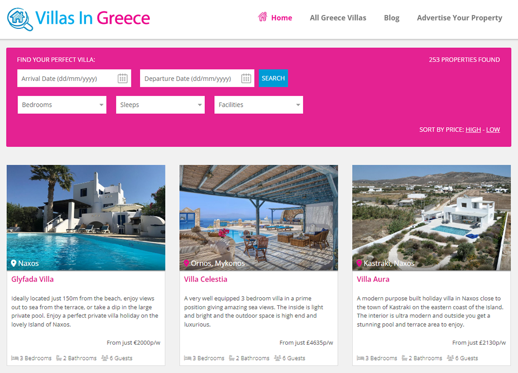 Villas in Greece screenshot